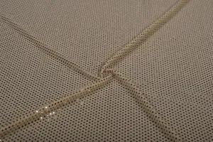 Beige Sequin Work Lurex Knit Fabric
