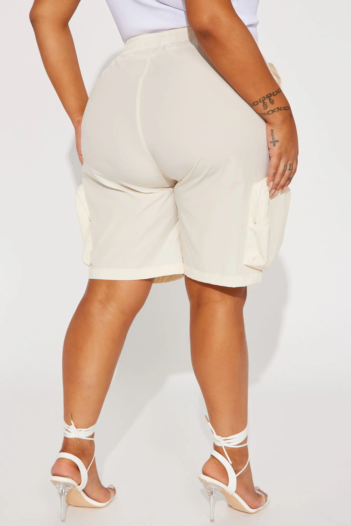 Bet On It Nylon Cargo Short - Ivory
