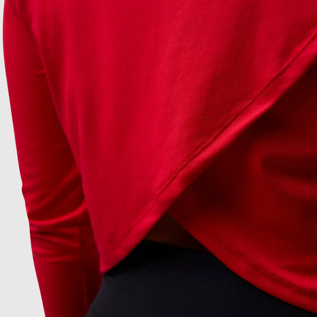 Cross You Off Cropped Long Sleeve (Lava)
