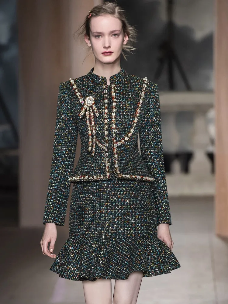 Edith Tweed Skirt Suit
