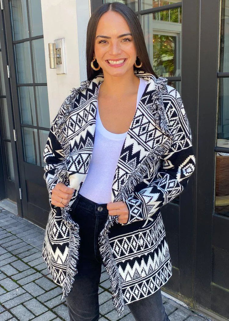 |EXTRA 25% OFF| Visalia Fringed Wrap Cardigan***FINAL SALE***