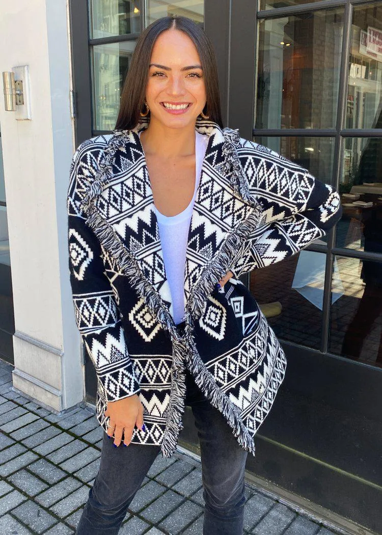 |EXTRA 25% OFF| Visalia Fringed Wrap Cardigan***FINAL SALE***