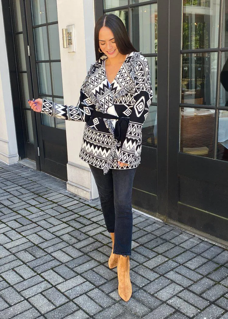 |EXTRA 25% OFF| Visalia Fringed Wrap Cardigan***FINAL SALE***