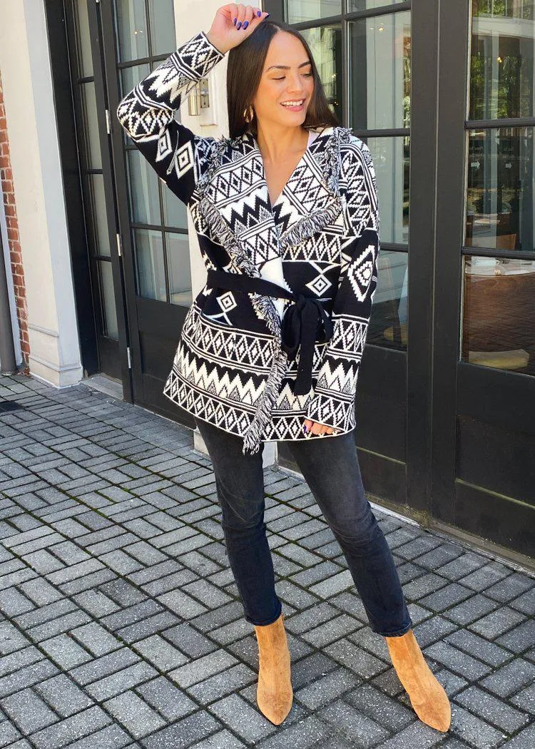 |EXTRA 25% OFF| Visalia Fringed Wrap Cardigan***FINAL SALE***