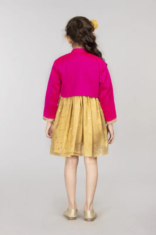 Gold Dress with Shrug