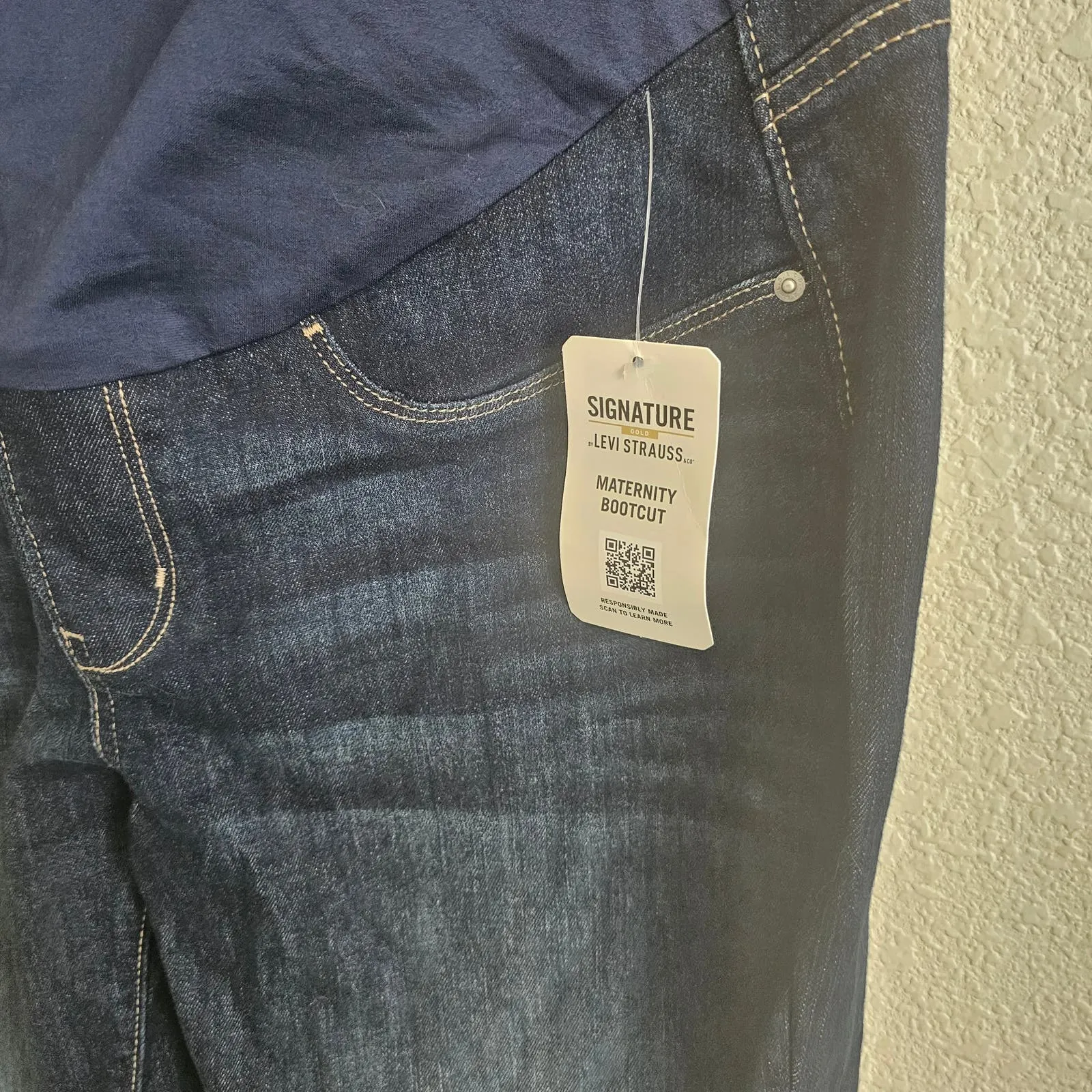 Levi Strauss Bootcut Maternity Blue Jeans Sz XL Dark Wash NEW