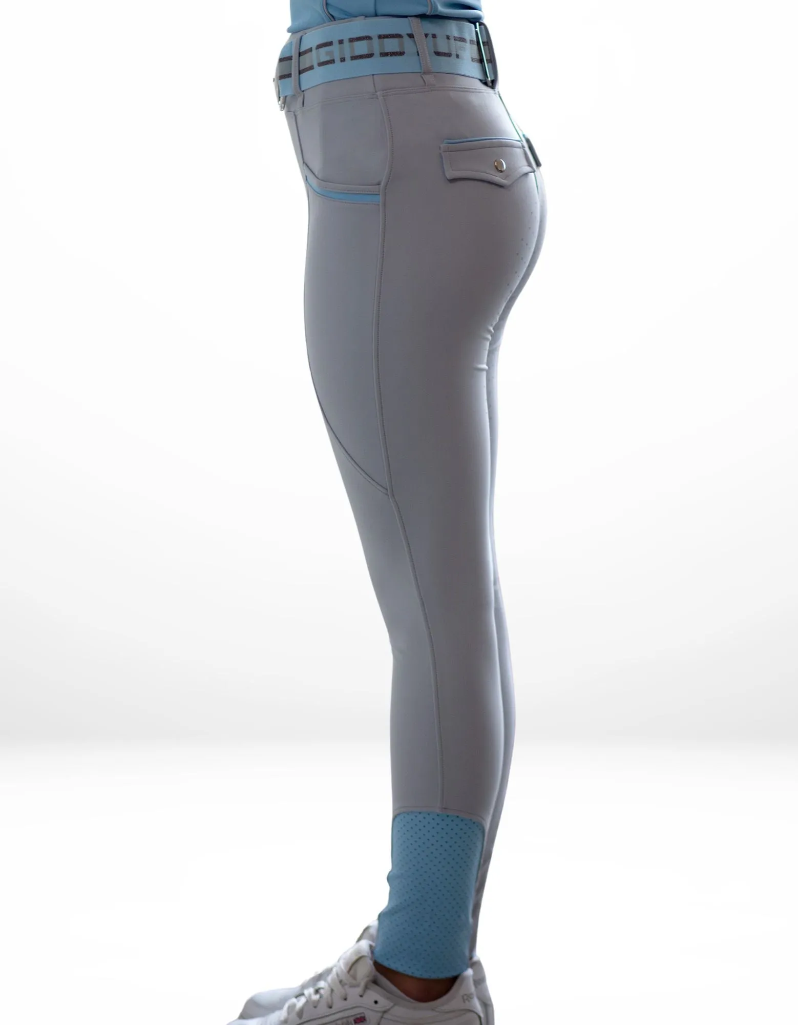 Louella Full Gel Seat Ice Grey & Pale Blue Tights