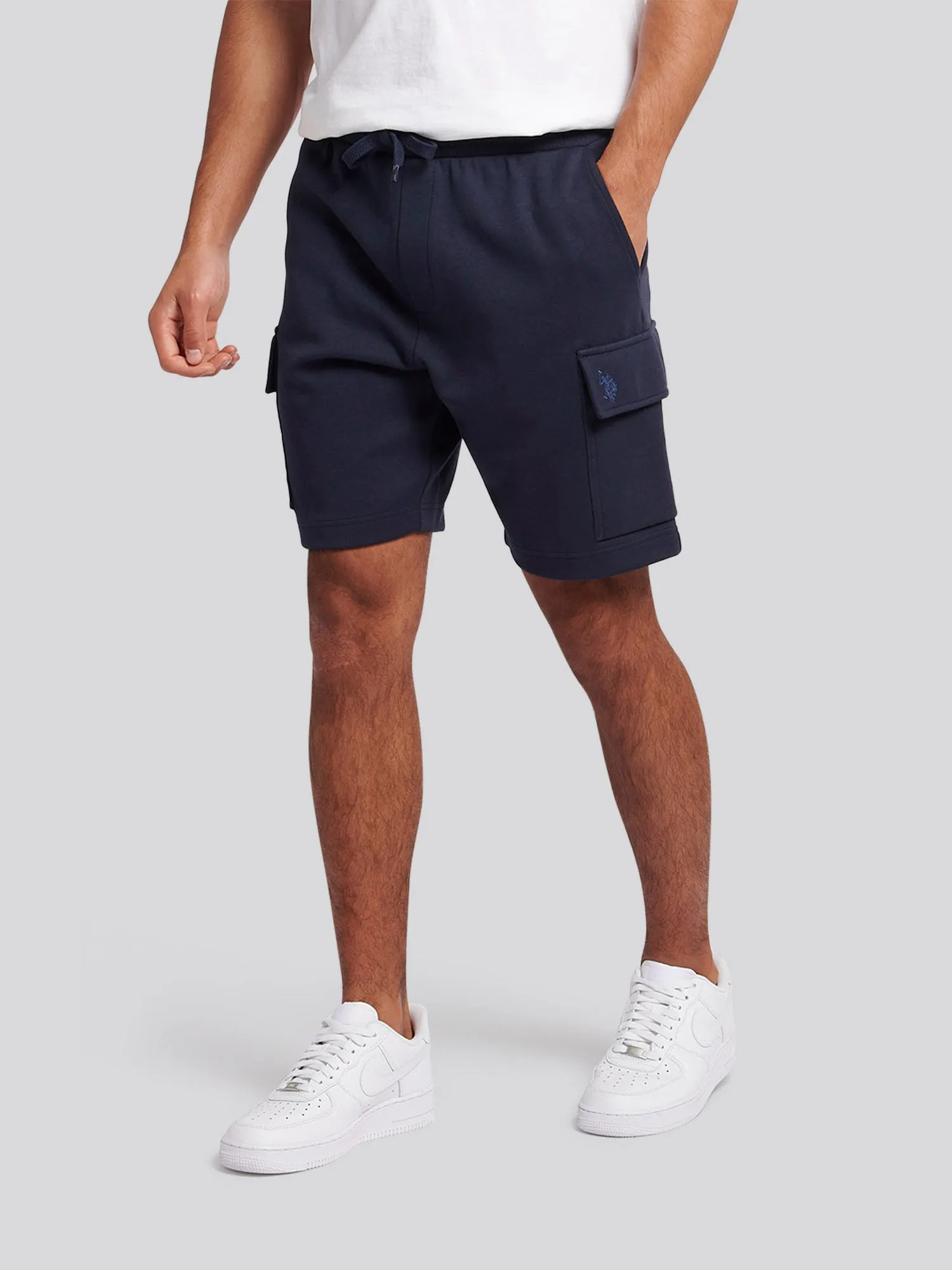 Mens Interlock Utility Shorts in Navy Blue