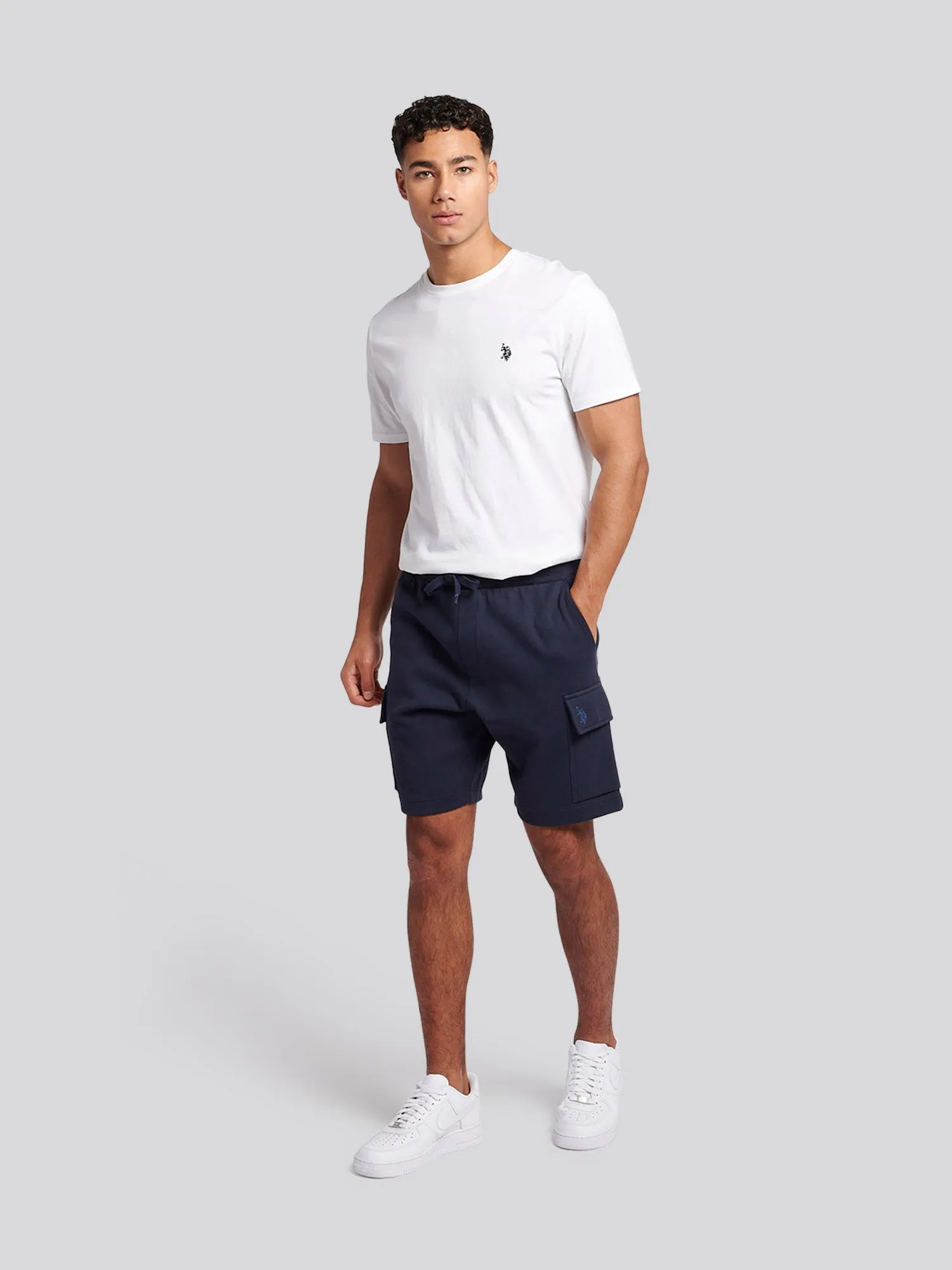 Mens Interlock Utility Shorts in Navy Blue