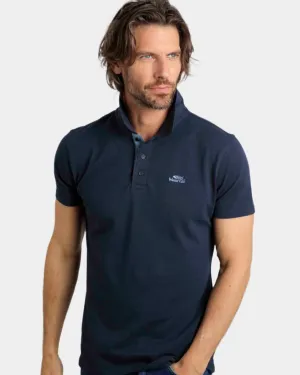 Miles Navy Organic Pique Polo