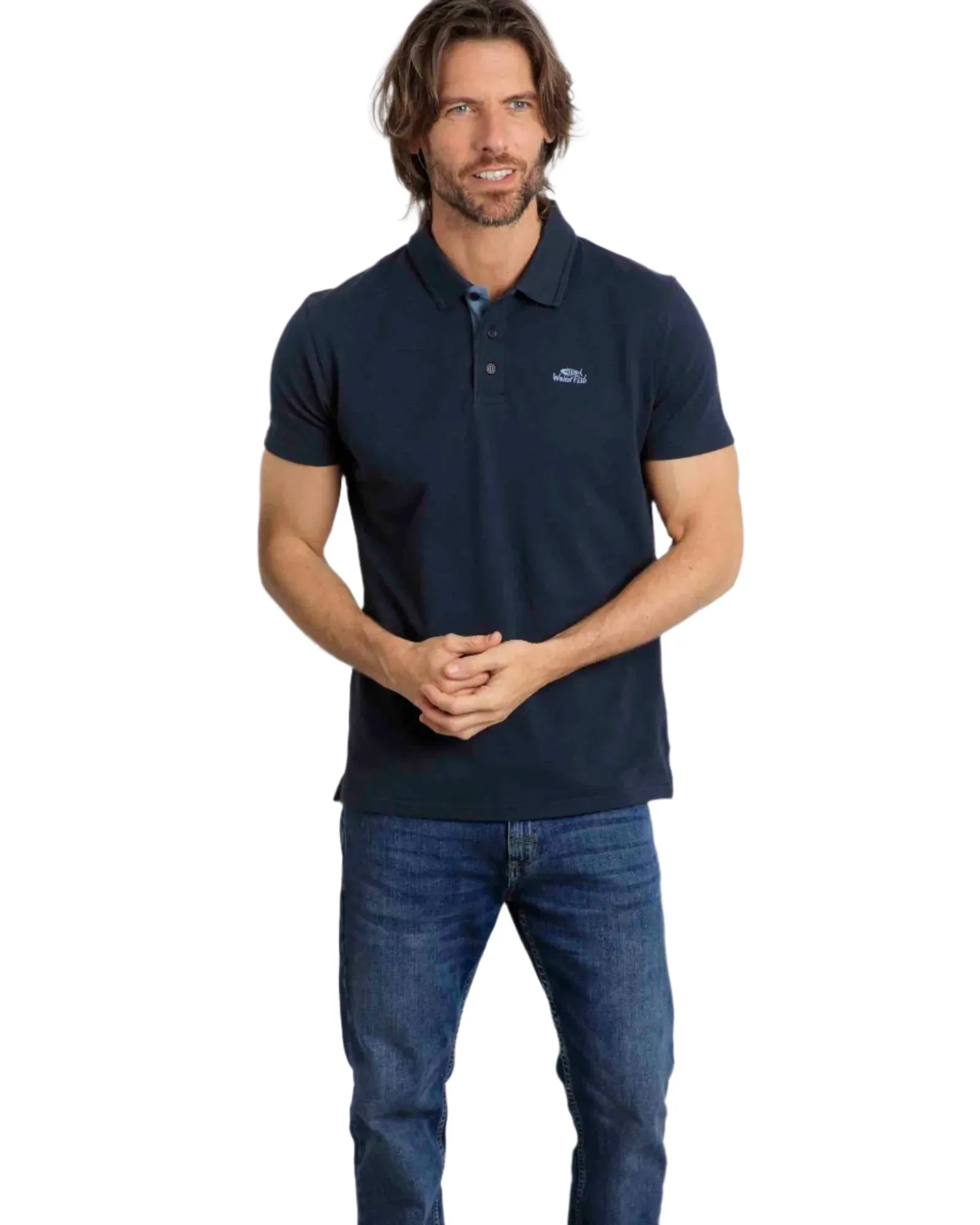 Miles Navy Organic Pique Polo