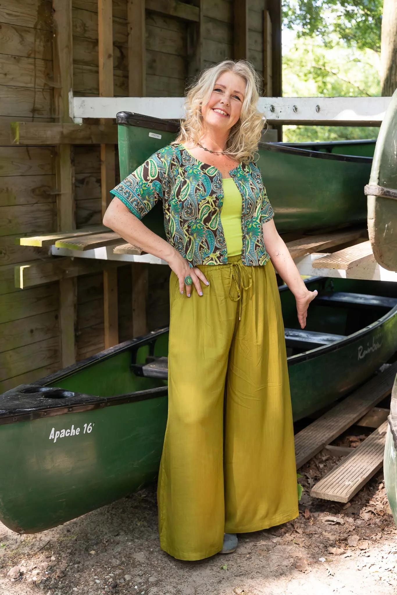 Moura blouse- silkmix- green paisley