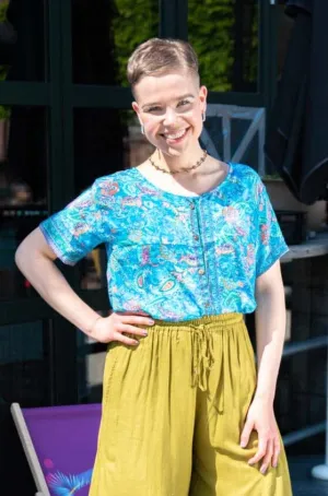 Moura blouse - silkmix- sky blue