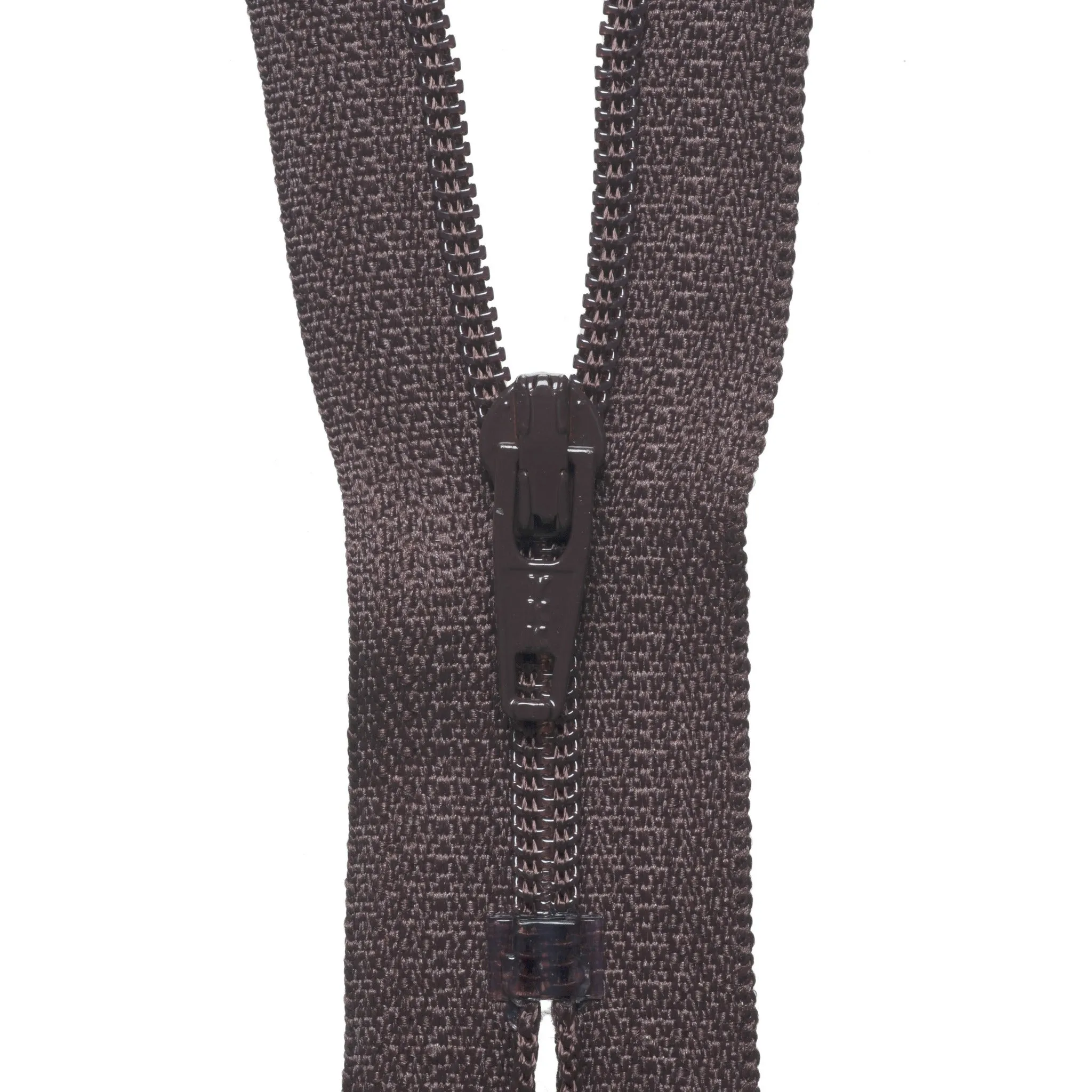 Nylon Dress and Skirt Zip - 20cm - Brown