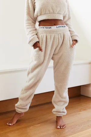 Oatmeal Cream Teddy Joggers
