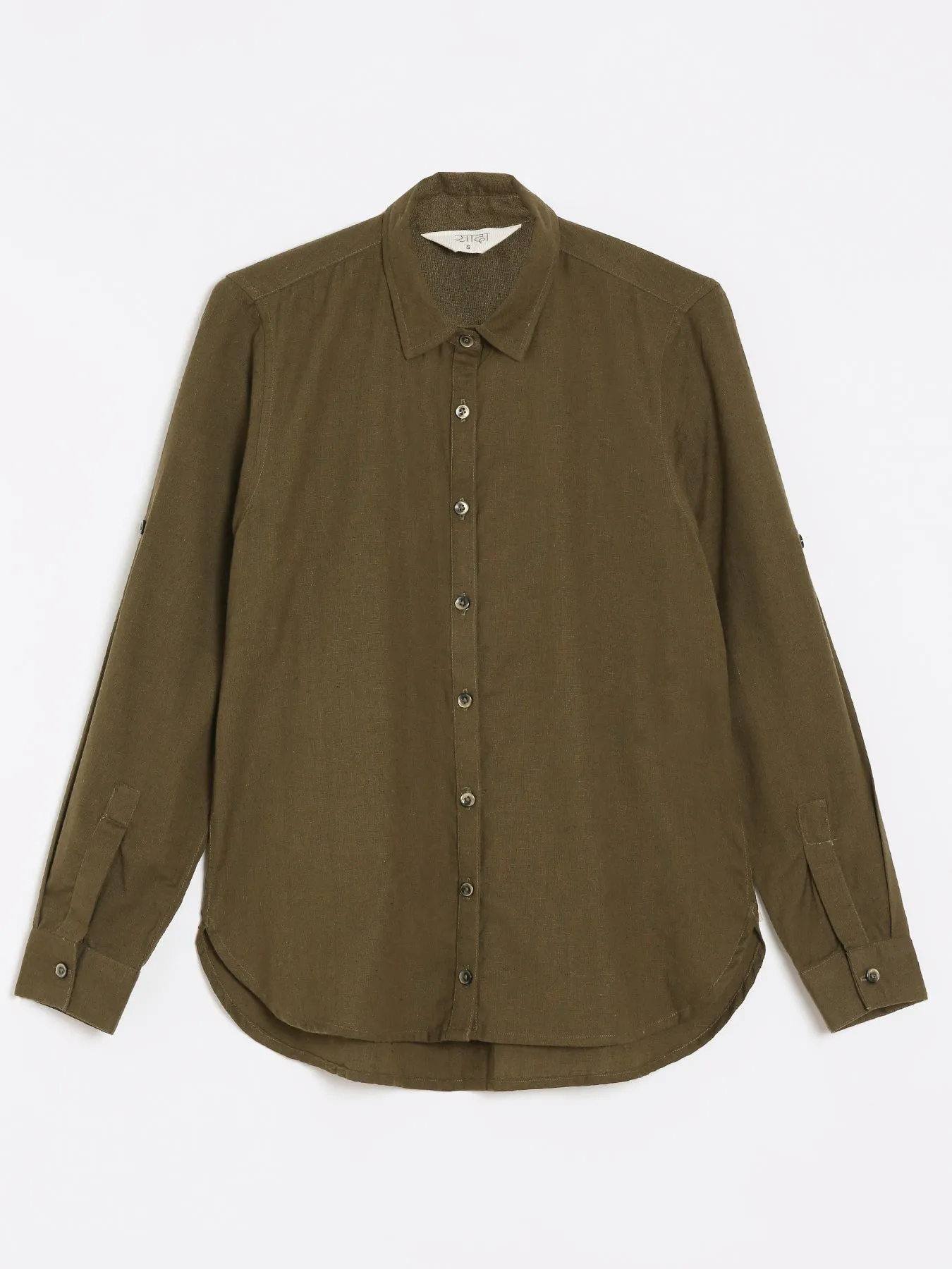 Olive Green Airy-Linen Shirt
