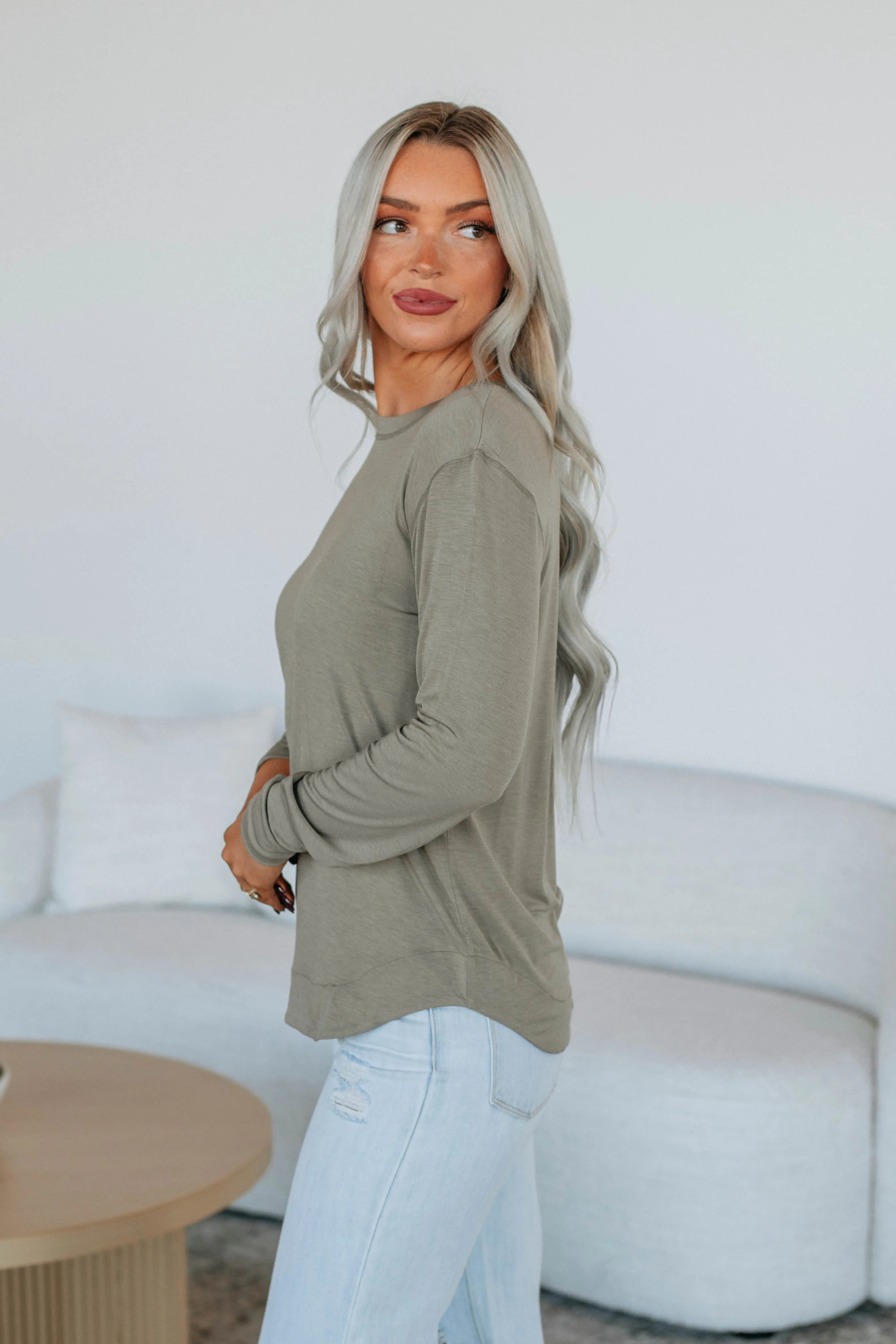 Parker Long Sleeve Top - Mushroom