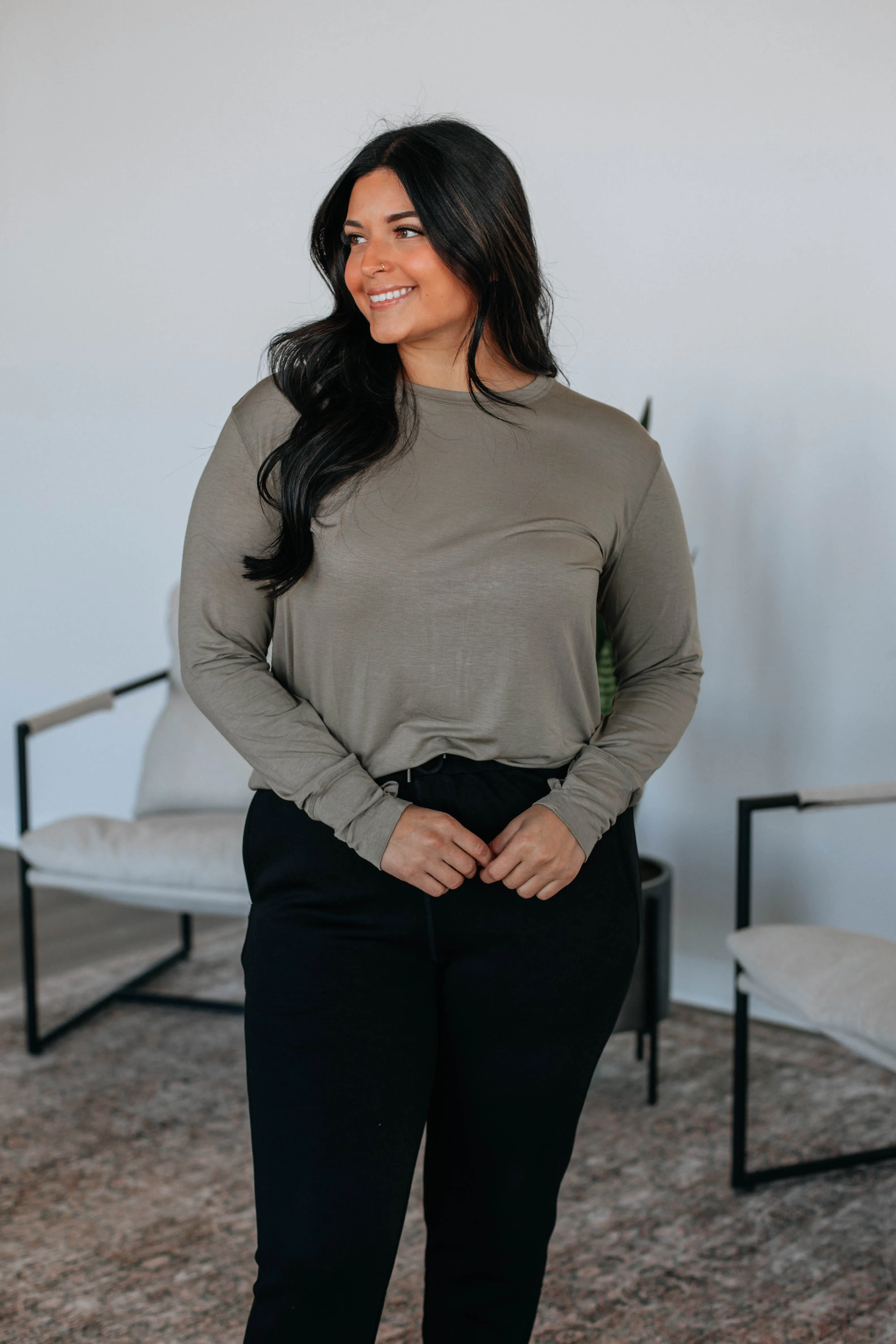 Parker Long Sleeve Top - Mushroom