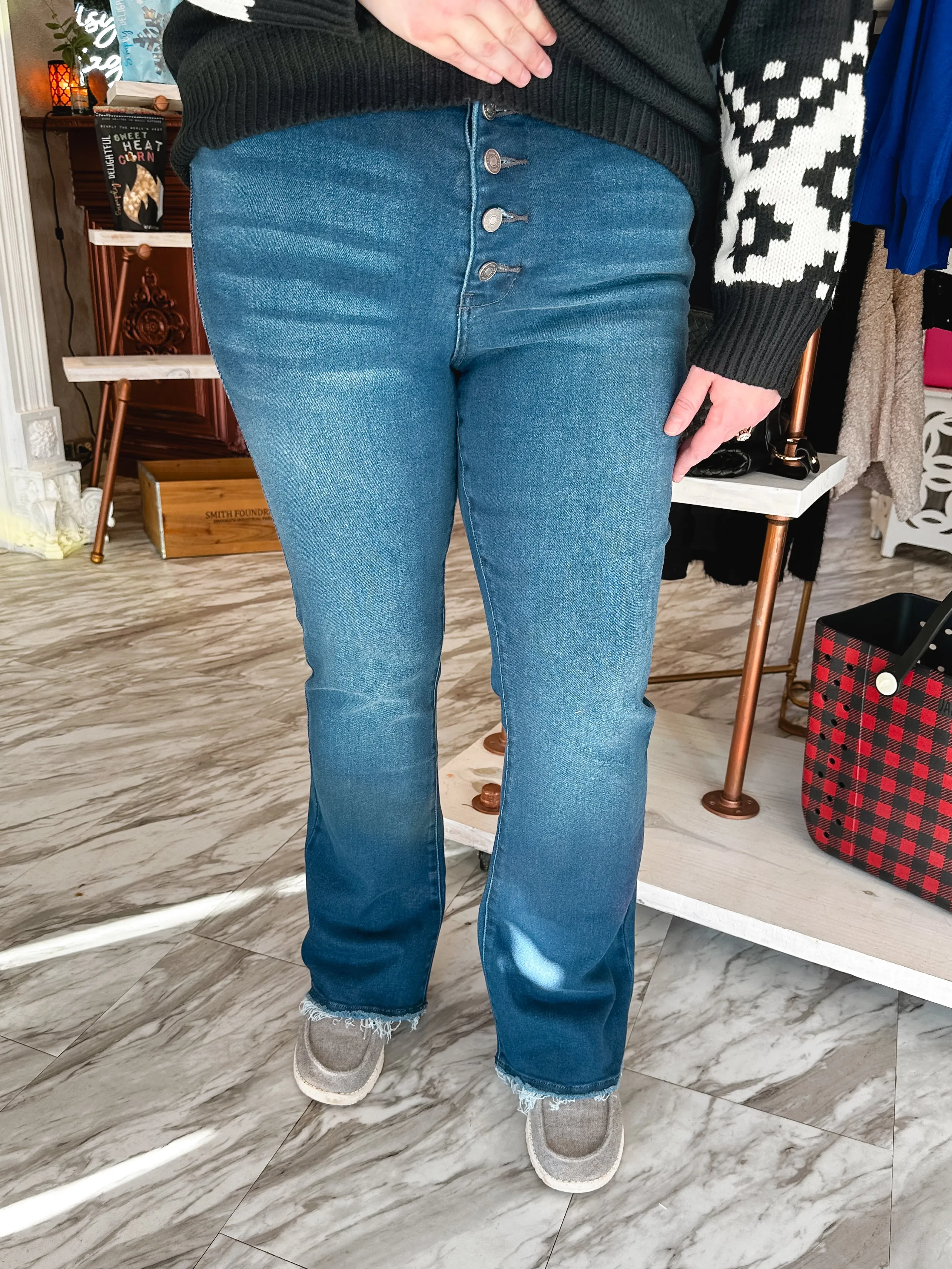Phoenix Dark Wash Bootcut Plus Size Denim