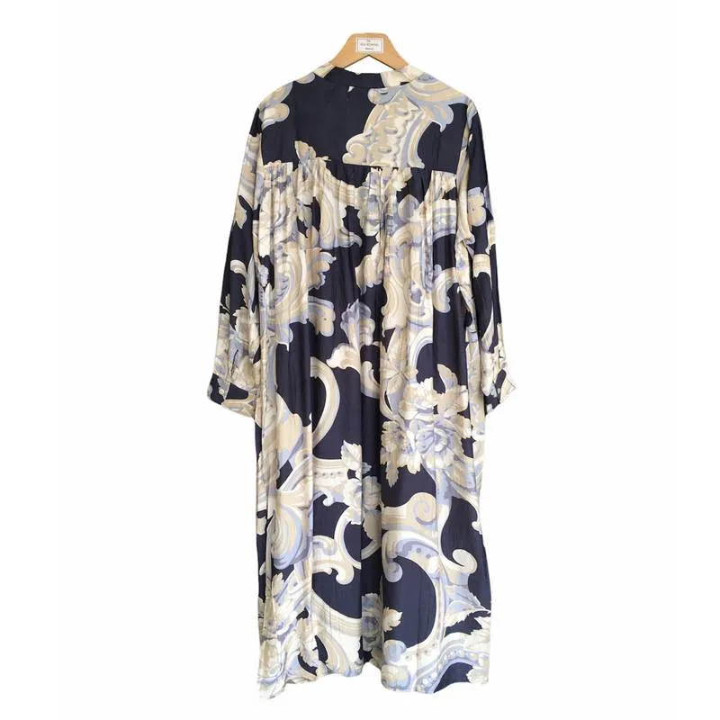 Plaster Roses Duster Coat Midnight Blue