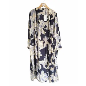 Plaster Roses Duster Coat Midnight Blue