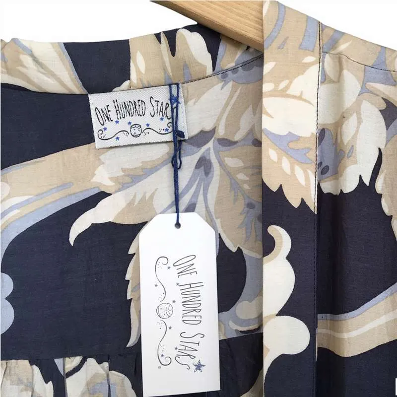 Plaster Roses Duster Coat Midnight Blue