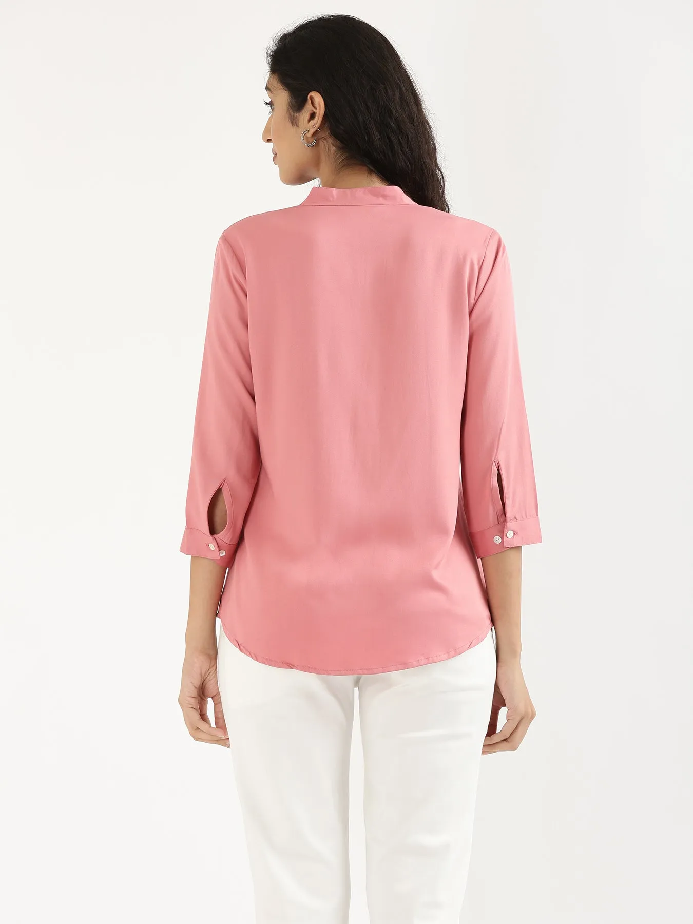 Rose Viscose Pleated Top