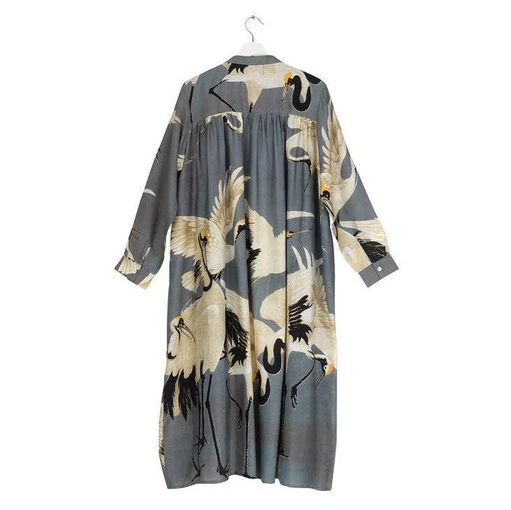 Stork Slate Grey Duster Coat