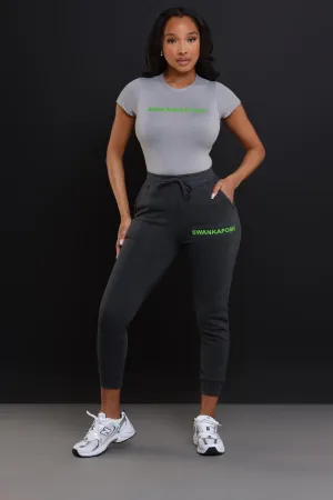 Swankaposh Logo Joggers - Charcoal Grey/Green