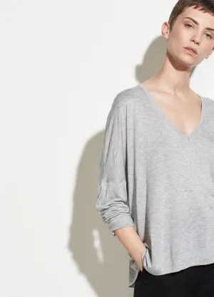 Vince - Drop Shoulder V-Neck Heather Grey