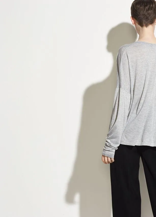Vince - Drop Shoulder V-Neck Heather Grey